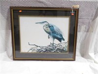 Framed print of “Great Blue Heron” S/N Tom Jones