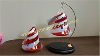 2 Blown Glass Bell Ornaments - Glass Eye Studio,