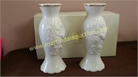 (2) Lenox China Vases "Hummingbird"
