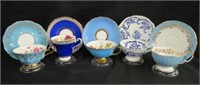 5 Bone china cups and saucers, Royal Albert,