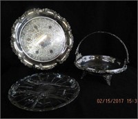 12.5" serving tray with 4 section glass liner and