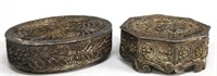 2 Silver-Plated Filigree Metal Boxes