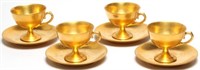 Vintage Gold-Plated Tea Cups & Saucers