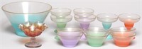 13-Piece Vintage Multi-Color Glass Dessert Service