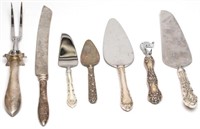 7 American Silver-Handled Serving Utensils