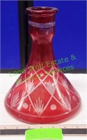 Red Painted Glass Vase