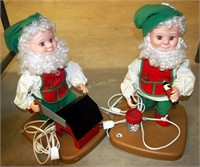 Pair Of 16" Tall Electronic Moving Elves