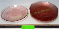 Vintage Pink Depression Glass Plates