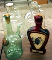 Two 1 Gallon Glass Jugs & Vintage Bottle Lot