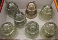 7 Vintage Glass Insulators