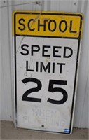 Metal School Speed Limit Sign