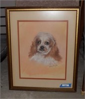 Signed Original Pastel of Dog - Signed by Sherry