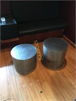 Pair of Silver Bar Side Tables - 18"
