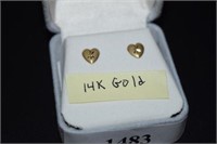 14k Gold Heart Earrings