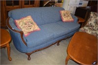 Upholstered Sofa w/ Wood Trim