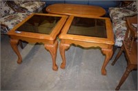 Pair of Glass Topped End Tables