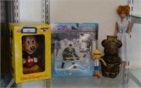 Vintage "Midge" Doll, Mickey Mouse Figurines, Hock
