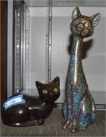 Two Ceramic Cat Figurines