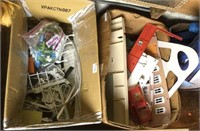 Two boxes of doll house toys