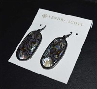 Pair of Kendra Scott Gunmetal Abalone Earrings