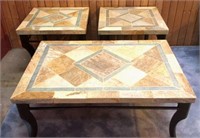 Faux stone top table set