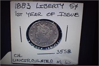 1883 Uncirculated 1883 Liberty Nickel - 1st Year