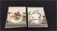 LOT NORMAN ROCKWALL PRINTS IN A MIRRORED FRAME