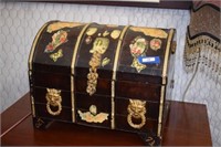 Wooden Chest w/ Decoupage Pictures