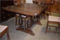Antique Solid Wood Draw Leaf Dining Table