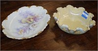 Hand Painted Floral Belleek Bowl and Hand Painted