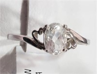 18K White Gold White Topaz Ring, Retail Price $500