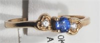 10K Yellow Gold Sapphire and Diamond Ring, Retail