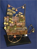Curtis Jere Flower Cart Metal Sculpture