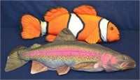 2 Large Fish Pillow Plush Pieces