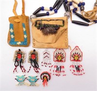 Assorted Native American Beaded & Leather Souvenir