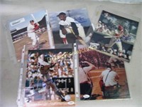 5 AUTOGRAPHED 8 X 10 - YOGI BERRA, STAN MUSIAL, OR