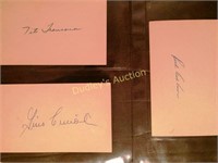 3 AUTOGRAPHED INDEX CARDS - RICK ASHBURN, TITO FRA