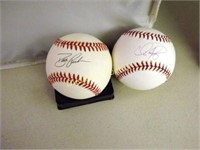 2 AOTOGRAPHED BASEBALLS - COLBY RASMUS & DAVE JUST