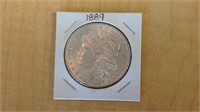 1889 Morgan silver dollar