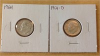 1964 & 1964-D Roosevelt dimes