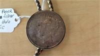 1925 peace silver dollar bolo tie