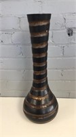 African wood carved vase 18" tall