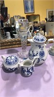 Blue onion porcelain tea set , teapot ,creamer