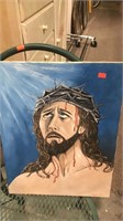 Oil painting on canvas of Jesus Christ signed C