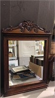Cherry framed wall mirror or dresser mirror with