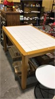 Kitchen table with white tile top 31 x 58 x 36