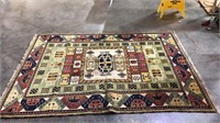 Vintage room size rug with different colors, no