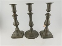 Pair of Colonial Casting Co. pewter candlesticks