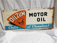 Vintage Oilzum Motor Oil metal advertising sign