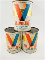 (3) Valvoline Motor oil 1 quart cans